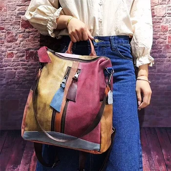 Nesitu Уникальный высококачественный Женский рюкзак Большой емкости формата А4 из винтажной красочной натуральной кожи; Женские сумки на плечо для девочек; M521