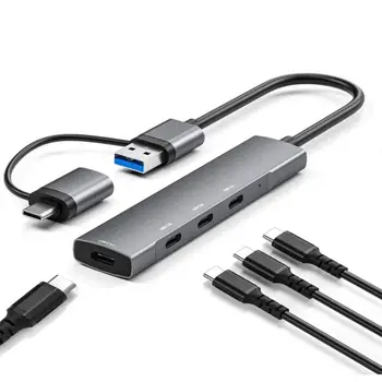 RYRA 4-в-1 Type-C Концентратор USB 3.0 Type C USB-Разветвитель Быстрая зарядка USB-C Концентратор Для Ноутбука USB-концентратор Plug & play Аксессуары для ПК Macbook