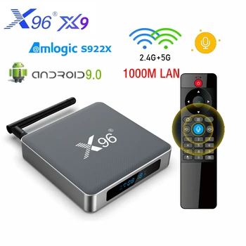 X96 X9 Amlogic S922X Android9.0 TV Box 4G 32G Поддержка 8K HD USB3.0 Двойной Wifi 1000M LAN Смарт-приставка медиаплеер