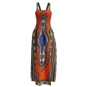 Повседневный сарафан Дашики, Пляжное женское сексуальное платье, Vestidos, африканские платья для женщин, сексуальное платье с открытой спиной