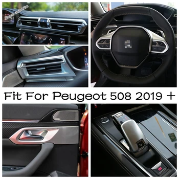 Центральное управление, панель коробки переключения передач, кондиционер, вентиляционная крышка, отделка, подходит для Peugeot 508 2019-2022, матовые аксессуары для интерьера
