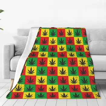 Листья каннабиса в квадратном одеяле, Фланелевые пледы из листьев марихуаны, покрывала для спальни, Диван с принтом, легкие Покрывала