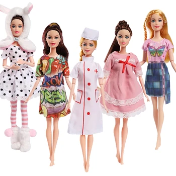 Модная 11-дюймовая кукольная одежда для Барби Bjd 30 см 1/6, платье с каракулями, наряд медсестры, Костюм животного, игрушки для девочек, детские аксессуары