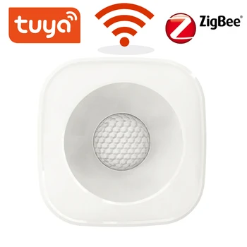 Tuya ZigBee/WiFi PIR Датчик движения Беспроводной инфракрасный детектор Датчик охранной сигнализации Smart life APP Control Совместим