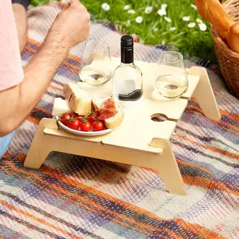 Портативный съемный деревянный стол для пикника на открытом воздухе, Новый персонализированный весенний пикник, держатель для закусок и напитков, Аксессуары и инструменты 