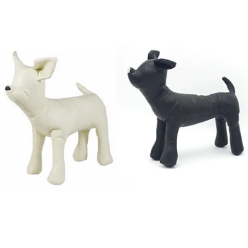 2 шт. Кожаные Манекены для собак в стоячем положении, модели для собак, игрушки, Демонстрационный Манекен для магазина домашних животных S - Белый и черный