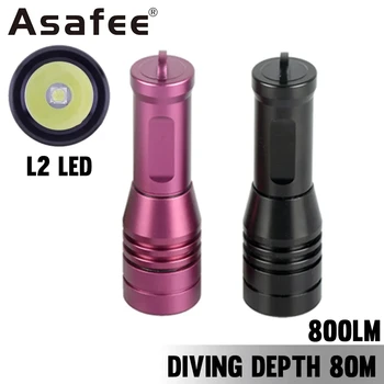 Asafee Сильная Лампа L2 LED Мини-Фонарик Для Дайвинга 800LM 14500 Аккумулятор Для Подводного Плавания 80 м Фонарик Для Подводного Плавания с Аквалангом