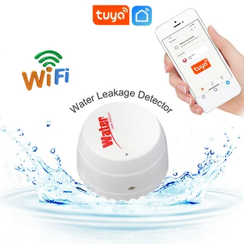Приложение Smart Life Tuya Wifi Water Linkage Alarm App Удаленный мониторинг Датчик наводнения Обнаружение в режиме реального времени Умный детектор утечки воды