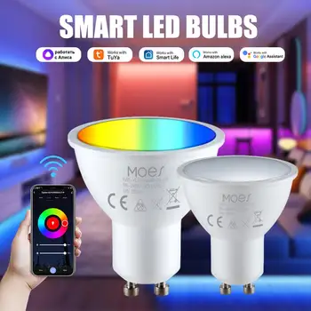 RYRA Tuya WiFi Smart LED GU10 Лампы Белые 5 Вт Лампы с регулируемой яркостью GU10 Лампы Голосовое управление Работа с Alexa Google Home Яндекс Алиса