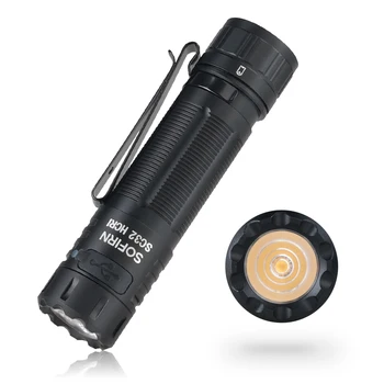 Sofirn SC32-519A Светодиодный фонарик 1450lm USB C Перезаряжаемый тактический фонарь Mini EDC с регулируемой яркостью и электронным выключателем