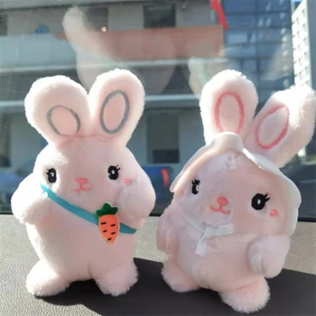12 см, мягкая игрушка Kawaii Cute Rabbit, декоративная игрушка с высокой имитацией, Украшение дивана, окна, Мягкая кукла-кролик для детских подарков