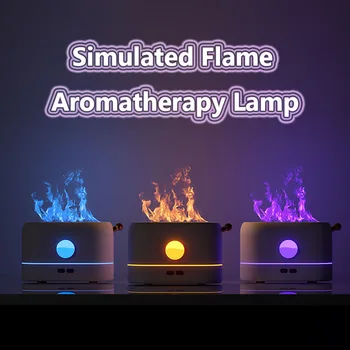Лампа для Ароматерапии с имитацией пламени, USB Перезаряжаемый Увлажнитель воздуха для дома, Ночник, Аромадиффузор, лампа для эфирного масла