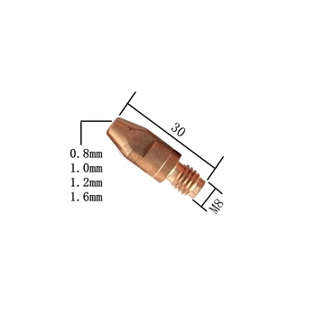 20 ШТ. Расходных материалов для горелки MIG, контактные наконечники E-Cu M8 * 30 (0,8 1,0 1,2 1,6 мм)