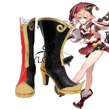 Игровая обувь для косплея Genshin Impact Yanfei, ботинки для Хэллоуина, изготовленные на заказ