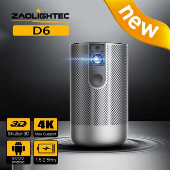 ZAOLITGHTEC D6 Мини Портативный Пико-Проектор Smart Android Wifi TV LED Открытый DLP-Проектор 4K 1080P для Мобильного телефона Смартфона