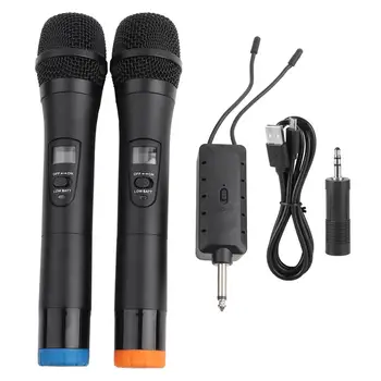 2 Беспроводных микрофона 1 Приемник микрофона для караоке-плеера KTV, Эхо-системы, цифрового звукового аудиомикшера, поющей машины