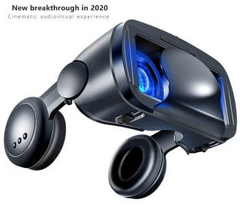 VR Смарт-очки Гарнитура Шлем виртуальной реальности Смартфон Полноэкранного видения Широкоугольный объектив с контроллером Гарнитура 7 Дюймов