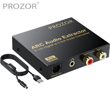 PROZOR 192 кГц ЦАП Конвертер 5.1 ch Digital ARC Audio Extractor RCA Оптический 3,5 мм Адаптер для наушников с Обратным Каналом Стереозвука