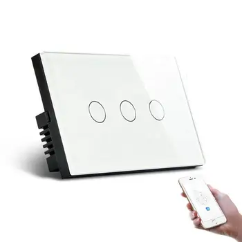 Tuya Белый/Черный 1 2 3 4-Полосный Дополнительный WiFi Smart Wall Мобильное приложение Дистанционное сенсорное управление Экраном Pad Panel Выключатель Света Оптом