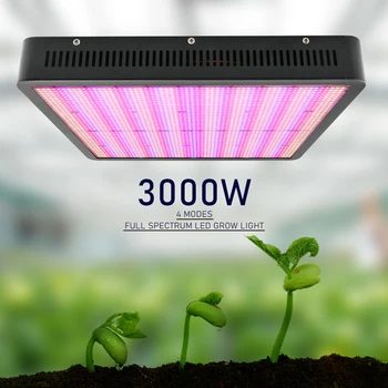 3000 Вт Светодиодный светильник для выращивания растений полного спектра, 3000 светодиодов, лампа для выращивания растений в гидропонной палатке для выращивания 4 Регулируемых режима освещения