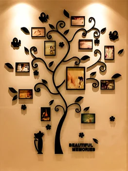 3D Наклейка с генеалогическим деревом, Акриловый фотоальбом для украшения формы, наклейки для домашнего декора, Плакат, висячие наклейки на стену