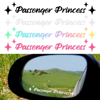 Пассажирское зеркало заднего вида Princess Star, водонепроницаемые наклейки, Декор, виниловая наклейка для автомобиля, Аксессуары для интерьера автомобиля