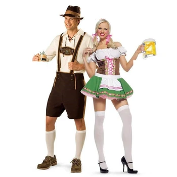 Традиционная Немецкая Пивная девушка, Мужчины, Косплей, Баварский костюм на Октоберфест, Женское платье, платье для вечеринки в честь Хэллоуина