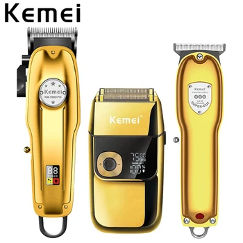 Kemei 2022 Новая профессиональная Машинка для стрижки волос, Перезаряжаемый Триммер для мужчин, Электробритва, Парикмахерская Стрижка, Набор для бритья, Станок для резки