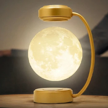 3D Магнитно-Левитирующая Луна Светодиодный ночник Вращающийся Беспроводной Лунный шар Плавающая лампа Для школы, Офиса, Украшения дома