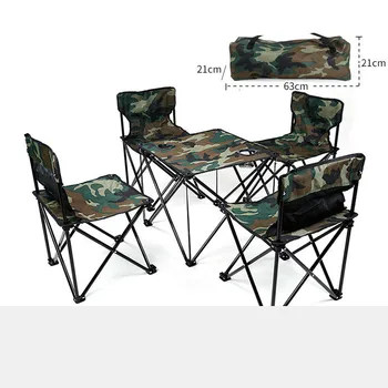 Набор для пикника на открытом воздухе, Портативные складные столы и стулья для кемпинга, Складной стол и набор стульев, Складной алюминиевый стол
