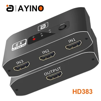 AYINO 8K @ 60 кГц HDMI2.1 Переключатель 3 В 1 Выходе 4K @ 120 кГц 3 Порта Ввода 1 Переключатель Выхода Для TV Box PS4 HDMI Splitter