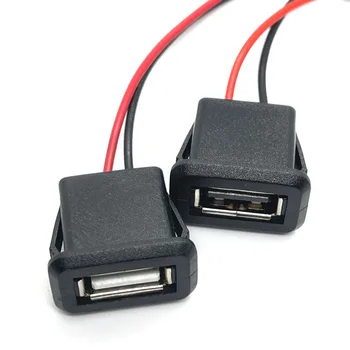 20 штук 2Pin 4Pin USB 2.0 Женский разъем питания USB2.0 Разъем для зарядки с кабелем, Электрические клеммы, гнездо USB-зарядного устройства
