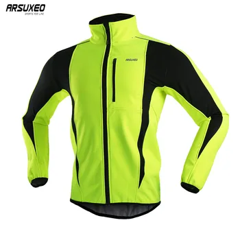 ARSUXEO/ мужская теплая велосипедная куртка из флиса, джерси для велосипеда, ветрозащитное непромокаемое пальто Softshell, велосипедная одежда, мотоциклетный плащ