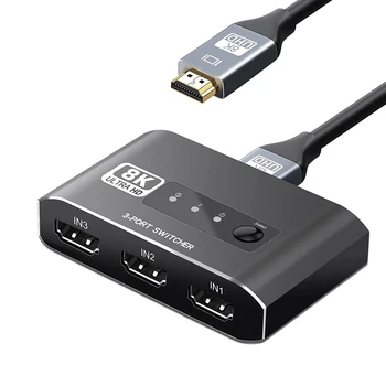 Переключатель 3 В 1, совместимый с HDMI, Поддерживает селектор 4K @ 120Hz HD, совместимый с HDMI, для игровых консолей