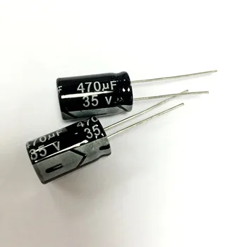 100ШТ электролитических конденсаторов 470 мкФ 35 В 35V 470 мкФ 10x17 мм