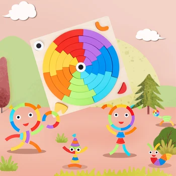 Креативная сборка Строительных блоков Головоломка Просвещение Раннее образование Родитель-ребенок Деревянные обучающие игрушки для детей 3 лет