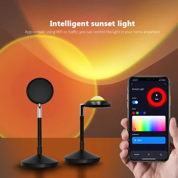 Новый Умный Светильник Tuya Smart WiFi Light, Креативный светильник на закате, Проекция фона в реальном времени, Окружающий свет, Поддержка приложения/Голосовое управление