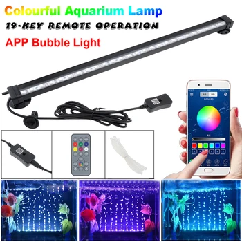 Приложение Control RGB Bubble Lamp AC 110V-240V Светодиодный светильник для аквариума для аквариумных рыб с дистанционным управлением