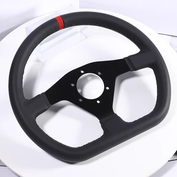320 мм Плоское Рулевое колесо Sim Гоночный Дрифт Компьютерная игра Управление Рулевым Колесом Кожаная рамка Алюминий 6061-T6