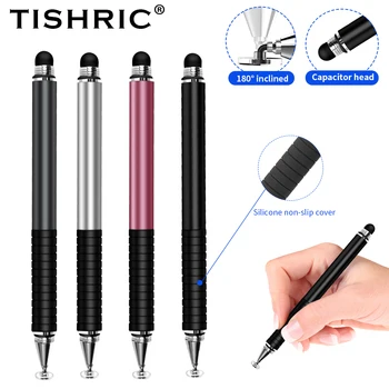 Стилус TISHRIC для Apple, Емкостная ручка, Прозрачная присоска, Двойной сенсорный стилус для мобильного телефона, карандаш для рисования iPad Android