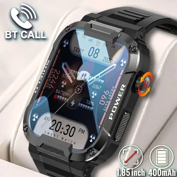 2023 Прочные Военные умные часы, Мужские Фитнес-часы IP68, Водонепроницаемые 1,85-дюймовые Умные часы с голосовым управлением ИИ по Bluetooth для Android IOS