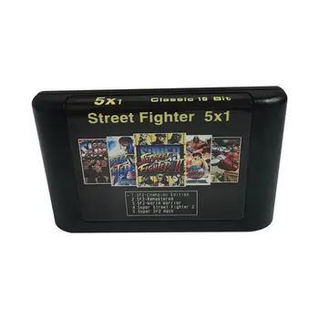 Street Fighter 5В1 16 Битная игровая карта MD для Sega Mega Drive Для оригинальной консоли
