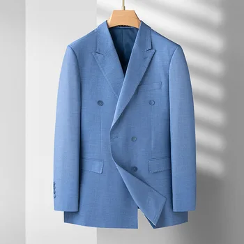 5844 -2023 мужские полосатые двубортные костюмы для отдыха 90 и мужской приталенный пиджак европейского покроя jacket