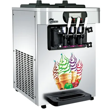 Машина для Производства Мороженого с 3 Вкусами 18-22 Л/ч, Горячая Распродажа, Настольный Мини-Автомат для продажи Мягкого Мороженого и Молочных коктейлей