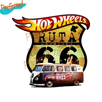 Высококачественная Дорожная наклейка Hot Wheel U.S. Route 66 для мотокросса, шлем для ноутбука, Виниловая наклейка на стену багажника, Автомобильная наклейка для высечки