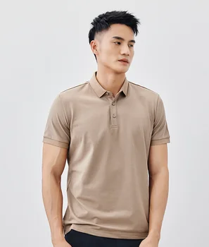 W4776- Мужская повседневная рубашка поло с короткими рукавами, мужская летняя новая однотонная футболка с отворотом и короткими рукавами.