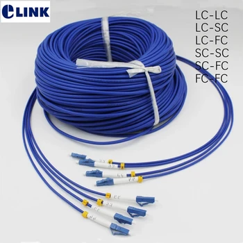 80mtr 4-жильные патчкорды из бронированного волокна SM SC LC FC ST UPC APC Однорежимный 4C-волоконный соединительный кабель из бронированного оптического волокна ELINK 80M