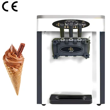 Популярный портативный настольный автомат по продаже мягкого мороженого с тремя вкусами, Автоматический автомат по продаже мягкого мороженого