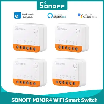 SONOFF MINIR4 WiFi Smart Switch Mini Extreme Relay 2-Полосное Управление Умный Домашний Переключатель Поддержка R5 S-MATE Alexa Alice Google Home