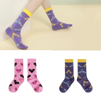 GAME OVER Серия модных носков с лампами флуоресцентного цвета для прыжков в ночном клубе, Дискотека, Длинные мужские носки